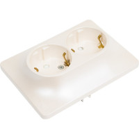 2-местная розетка Systeme Electric скрытой проводки Glossa 16А IP20 250В с заземлением перламутр GSL000626