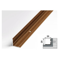 Порог угловой внутренний алюминиевый (20х20 мм; 0.9 м; декоративный; дуб темный) Лука 00000001802