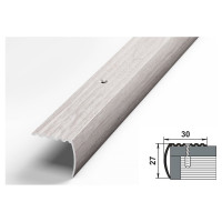 Порог угловой алюминиевый (30х27 мм; 0.9 м; декоративный; ясень белый) Лука УТ000024036