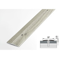Порог прямой алюминиевый декоративный (37 мм, 1,35 м, Сосна серебристая) ЛУКА УТ000026039