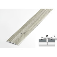 Порог прямой алюминиевый декоративный (37 мм, 1,8 м, Сосна серебристая) ЛУКА УТ000026050