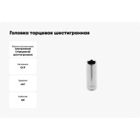 Головка торцевая шестигранная глубокая (17 мм; сталь CrV; 3/8DR) HOEGERT TECHNIK HT1A167