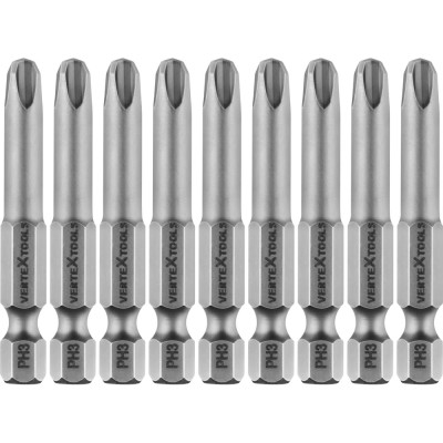 Набор бит PH3х50 10 шт. Vertextools БТ-PH3-50