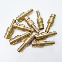 Штуцер быстроразъёмный латунный БРС с выходом под шланг 6 мм, 10 шт Профитт 9277758