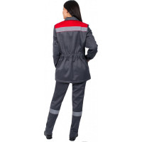 Женский костюм Веснис-1 СОП, ткань Смесовая, 210, брюки, темно-серый/красный, 56-58; 158-164 Факел 87471190.007
