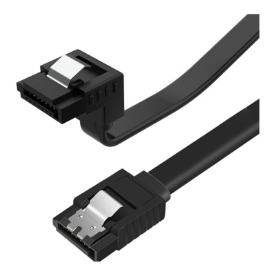 Угловой кабель SATA 5bites EXPRESS, v3.0, 6 Гбит/сек, 0.5м, черный SATA3-7PL50A-BK