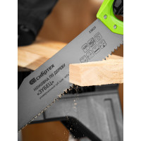 Ножовка по дереву СИБРТЕХ "Зубец",400 мм,шаг зуба 10 мм,зуб 2D,калёный зуб,2-х комп. рукоятка// 23820