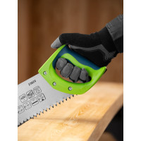 Ножовка по дереву СИБРТЕХ "Зубец",400 мм,шаг зуба 10 мм,зуб 2D,калёный зуб,2-х комп. рукоятка// 23820