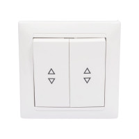 2-клавишный проходной выключатель Bylectrica скрытой установки серия СТИЛЬ, белый, С6+6 10-847