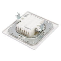 2-клавишный проходной выключатель Bylectrica скрытой установки серия СТИЛЬ, белый, С6+6 10-847