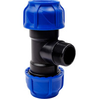 Компрессионный переходной тройник VALFEX ПНД, с наружной резьбой, 50-1 1/2"-50 1210025011250