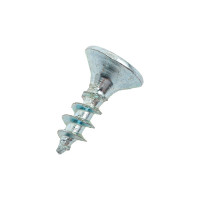 Универсальный саморез КВАДРА 5x16 белый, потайная голова, цинк, кор. 500 шт. 503016003500