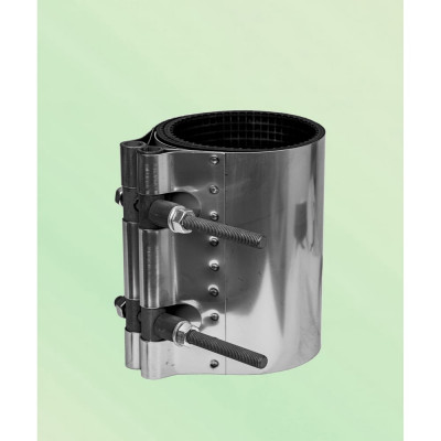 Ремонтный хомут ВЗПА свертная муфта из нержавеющей стали Ду 100, ОД 108-118, L=200 РА-00180