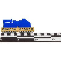 Шина TDM ELECTRIC "N" нулевая, с изолятором, на DIN-рейку, 8x12мм, стойка бол. 12 групп, SQ0801-0033