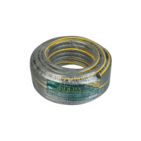 Поливочный шланг Yard Кобра, ПВХ, армированный, мягкий, 3-х слойный, серый, 2,5 мм, D 3/4, 25 м 66-3-625