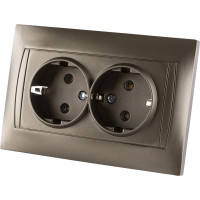 Двойная розетка TDM ELECTRIC 2П+З 16А 250В бронза Лама SQ1815-0725