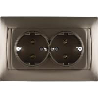 Двойная розетка TDM ELECTRIC 2П+З 16А 250В бронза Лама SQ1815-0725
