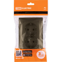 Двойная розетка TDM ELECTRIC 2П+З 16А 250В бронза Лама SQ1815-0725