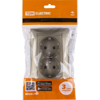 Двойная розетка TDM ELECTRIC 2П+З 16А 250В бронза Лама SQ1815-0725