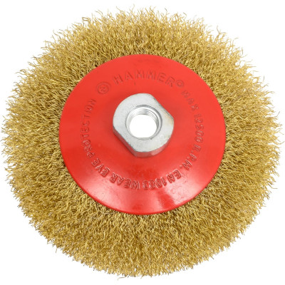 Кордщетка радиальная Flex 207-108 (125 мм; M14; гофрированная латунированная проволока) для УШМ HAMMER 32440