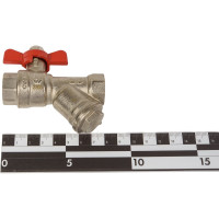 Шаровой кран MVI полнопроходной с фильтром, 1/2" внутренняя-внутренняя, бабочка BV.632.04