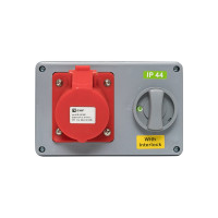 Розетка с блокировкой и выключателем EKF 1415 3Р+РЕ+N 16А 380В IP44 ps-1415-16-380
