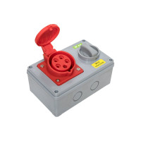 Розетка с блокировкой и выключателем EKF 1415 3Р+РЕ+N 16А 380В IP44 ps-1415-16-380