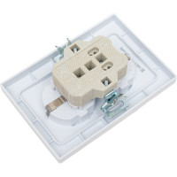 Двойная розетка Intro Plano с заземлением 2x2P+E Schuko, 16А-250В, IP20, СУ, перламутр Б0053920