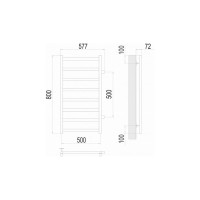 Полотенцесушитель водяной Аврора П8 500x800 бп500 Terminus 4670078529923