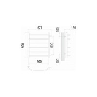 Полотенцесушитель водяной Виктория П6 500x600 бп500 Terminus 4670078530073