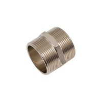 Ниппель переходной резьбовой DOUBLE-LIN латунный никелированный Н/Н 1.1/2" x 1" LL6050 (1 1/2"x1")