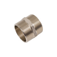 Ниппель переходной резьбовой DOUBLE-LIN латунный никелированный Н/Н 1.1/2" x 1" LL6050 (1 1/2"x1")