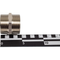 Ниппель переходной резьбовой DOUBLE-LIN латунный никелированный Н/Н 1.1/2" x 1" LL6050 (1 1/2"x1")