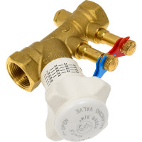 Клапан Giacomini R206B, DN-20, 3/4, ВВ, PN, бар-25, с измерительными штуцерами, со сливом R206BY004