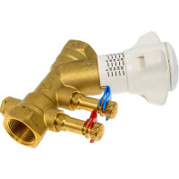 Клапан Giacomini R206B, DN-20, 3/4, ВВ, PN, бар-25, с измерительными штуцерами, со сливом R206BY004