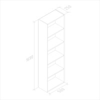 Книжный стеллаж ФЕЛИКС антрацит ПК-ОБИ-СЖ169Х50-В1-297