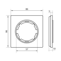 Стеклянная рамка OneKeyElectro Garda (для серии Florence) 1 пост, цвет серый 2234934