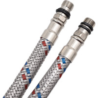 Смеситель для кухни Антей Радуга с 2-мя рукоятками, с силиконовым изливом, крепление гайка, голубой 5770713-ANT