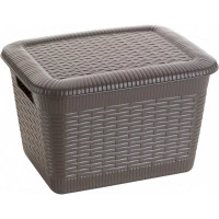 Хозяйственная корзина GENSINI Rattan, 23x18x14,5 см, 3,5 л, с крышкой, пластик, цвет ассорти 3350