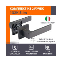 Дверная ручка НОРА-М Slim 132K AL - графит 18625