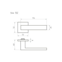 Дверная ручка НОРА-М Slim 132K AL - графит 18625