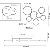 Потолочная люстра LUMION LED, 126W, NORBERT 5254/99CL
