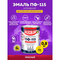 Эмаль OLECOLOR ПФ-115 красный, 0.8 кг 4300000200