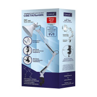 Настольный светильник General Lighting Systems на струбцине Е27, 700х168мм, белый GTL-042 800142