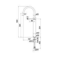 Смеситель для раковины Nobili VELIS высокий 394, без донного клапана VE125148/3CR 00000106726
