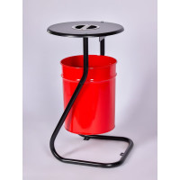 Урна уличная ПРОФМЕТСТИЛЬ металлическая, красная, с пепельницей, с креплением в асфальт 657