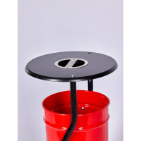 Урна уличная ПРОФМЕТСТИЛЬ металлическая, красная, с пепельницей, с креплением в асфальт 657