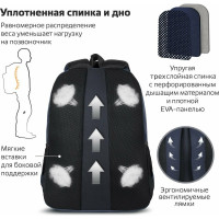 Универсальный рюкзак BRAUBERG URBAN, Freeway, темно-синий, 45x32x15см, 270752
