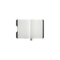 Блокнот BRAUBERG А5, 162x218мм, NOTE, под кожу, софт-тач, с резинкой, 80л, клетка, светло-серый 113441