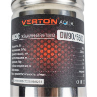 Скважинный винтовой насос VERTON DW90/550S (550Вт,Qmax 32л/мин,Hmax 90м,d насоса 76мм, верх.забор) 01.13295.13328